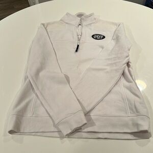 Vineyard Vines White JETS 3/4 zipper lightweight sweatshirt